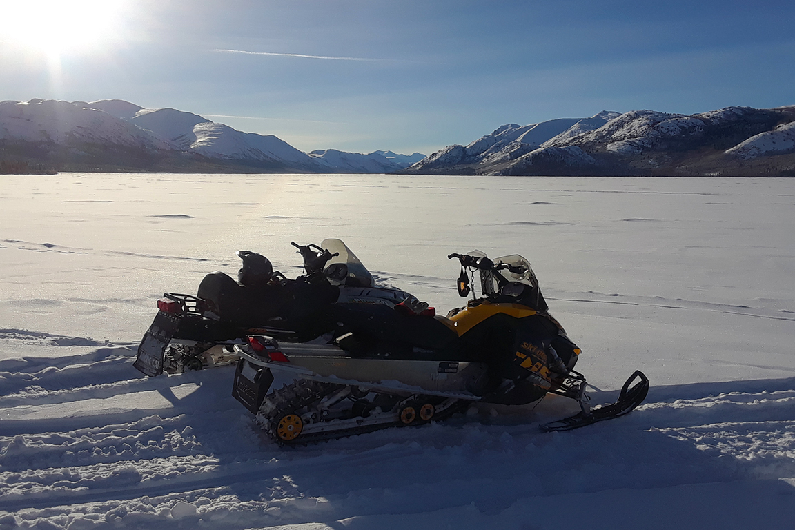Snowmobiling on Fish Lake - February 2019