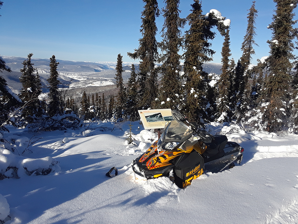 Riding the Heritage Ridge Trail near Dawson City - February 2019
