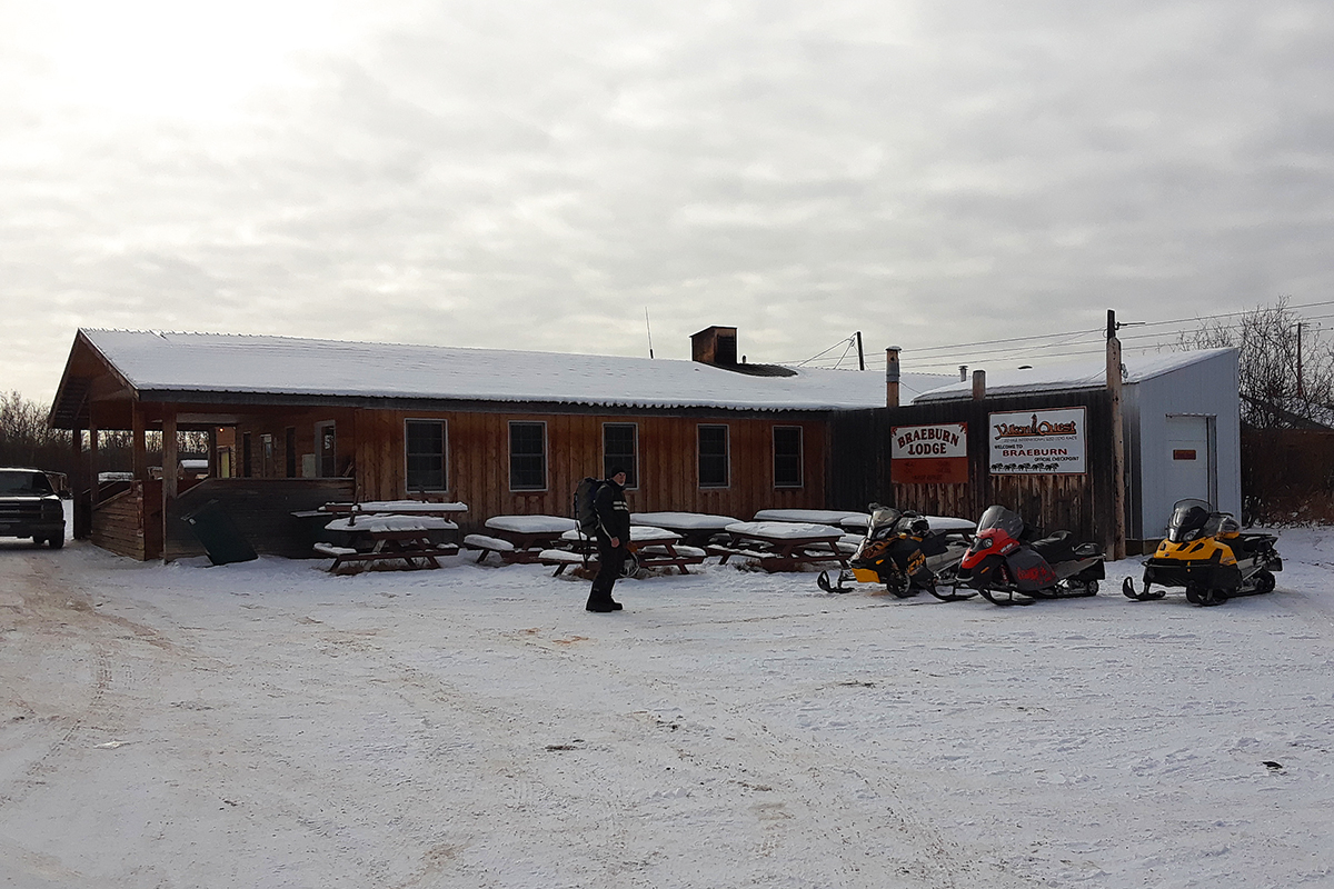 Lunch stop at Braeburn Lodge on the K.S.A.'s Annual Dawson Overland Trail Ride - March 2019