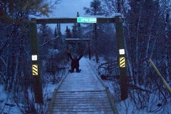 K.S.A. Volunteers fixing the Little River bridge on the Dawson Overland Trail - Winter 2007