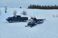 K.S.A. Volunteers staging for a day of grooming on the McLean Lake Trail - January 2021