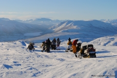 Overlooking Coal Lake on Yukon Wildlife Viewings Snowmobile for Caribou ride - January 2018