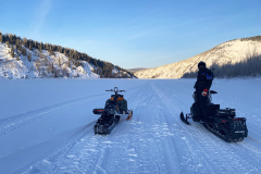 Snowmobiling on the Yukon River near Dawson City - January 2025