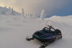 Old style snowmobiling on Haeckel Hill - January 2007