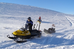K.S.A. Volunteers rescuing a broken down sledder - Winter 2007