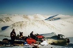 C.C.S.O. delegates near Haines Junction at the 1954 crash site of a DC-3 (Approx.  61º08' 40" N   137º45' 09" W)  -  March 1998