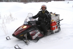 Yves Leblanc in Whitehorse on his record-breaking ride across the continent, and back - February 2007