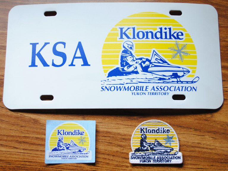 Klondike Snowmobile Association Stickers, License Plates and Patches
